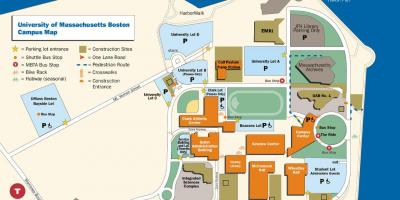 Sveučilište Massachusetts u Bostonu u kampusu na karti
