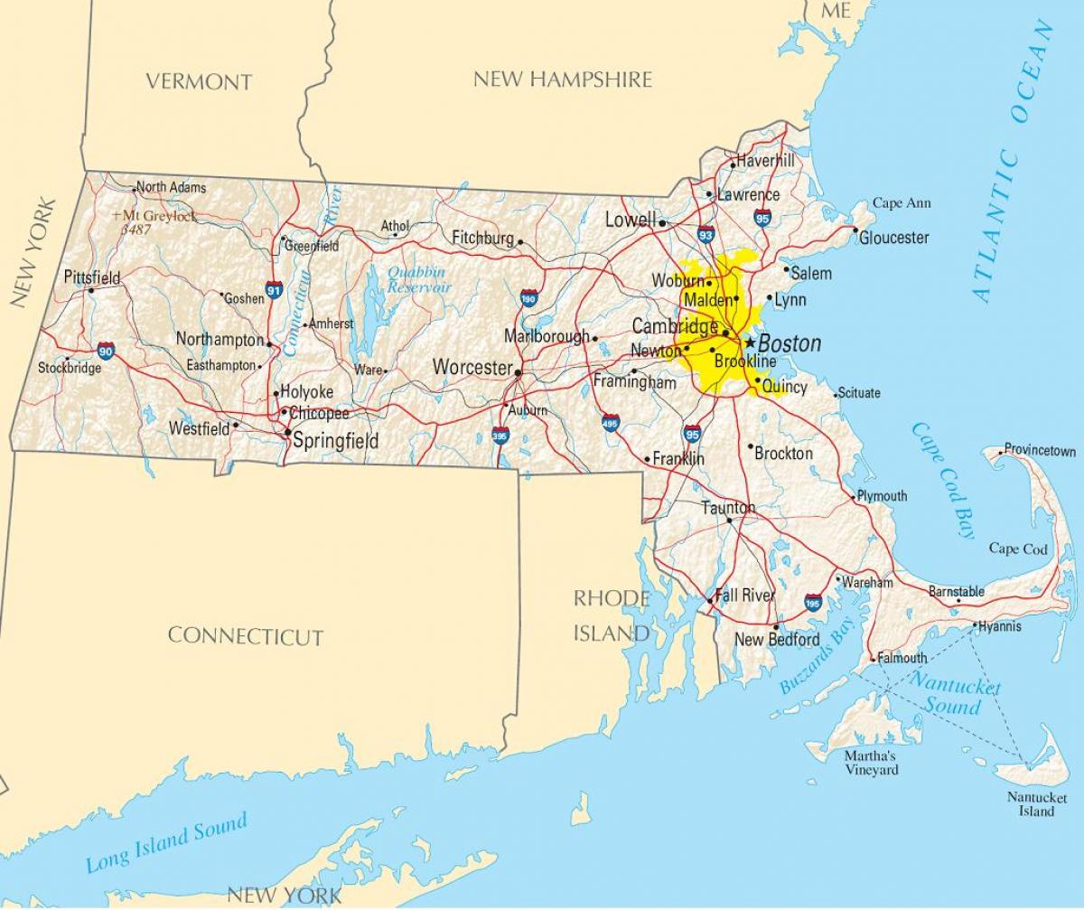 karta Bostona SAD
