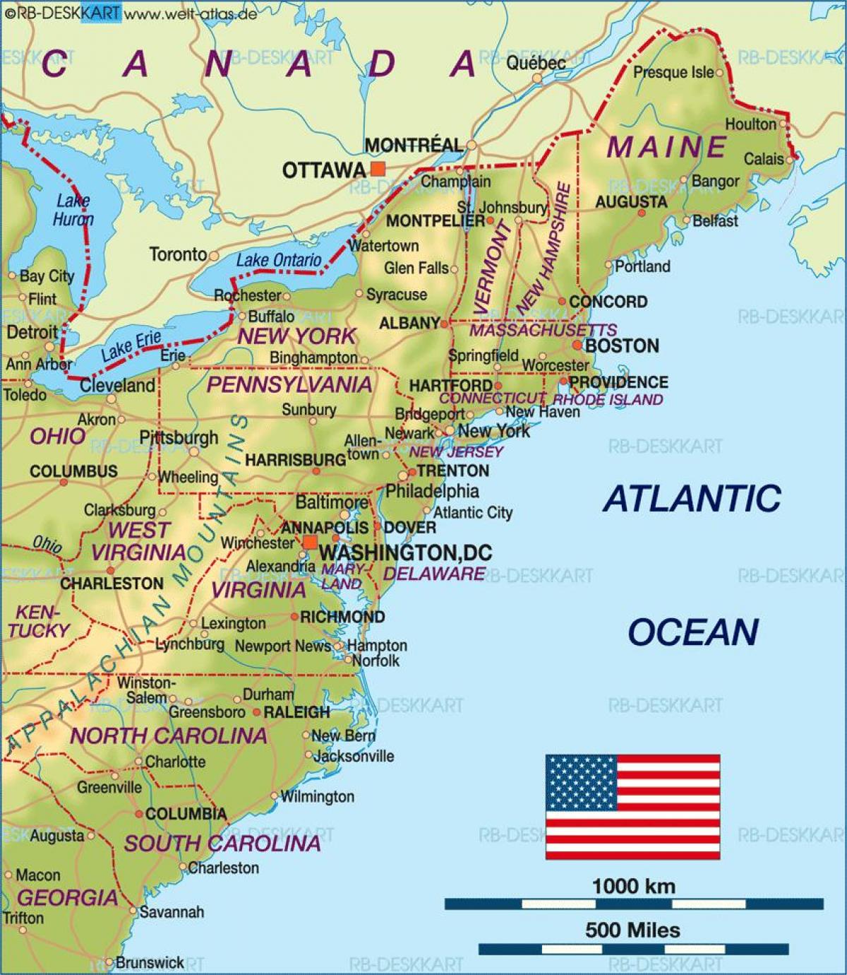 Boston na karti SAD-u