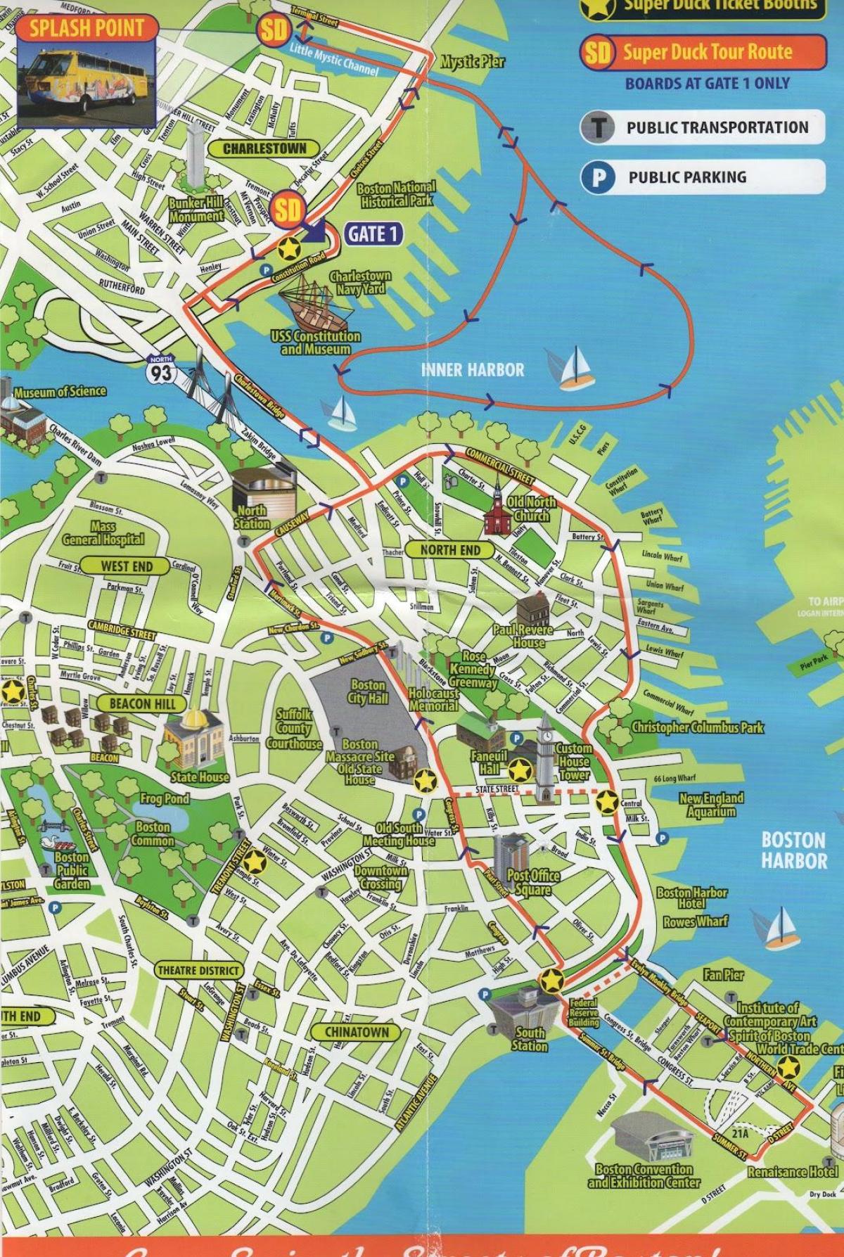 karta Boston znamenitosti