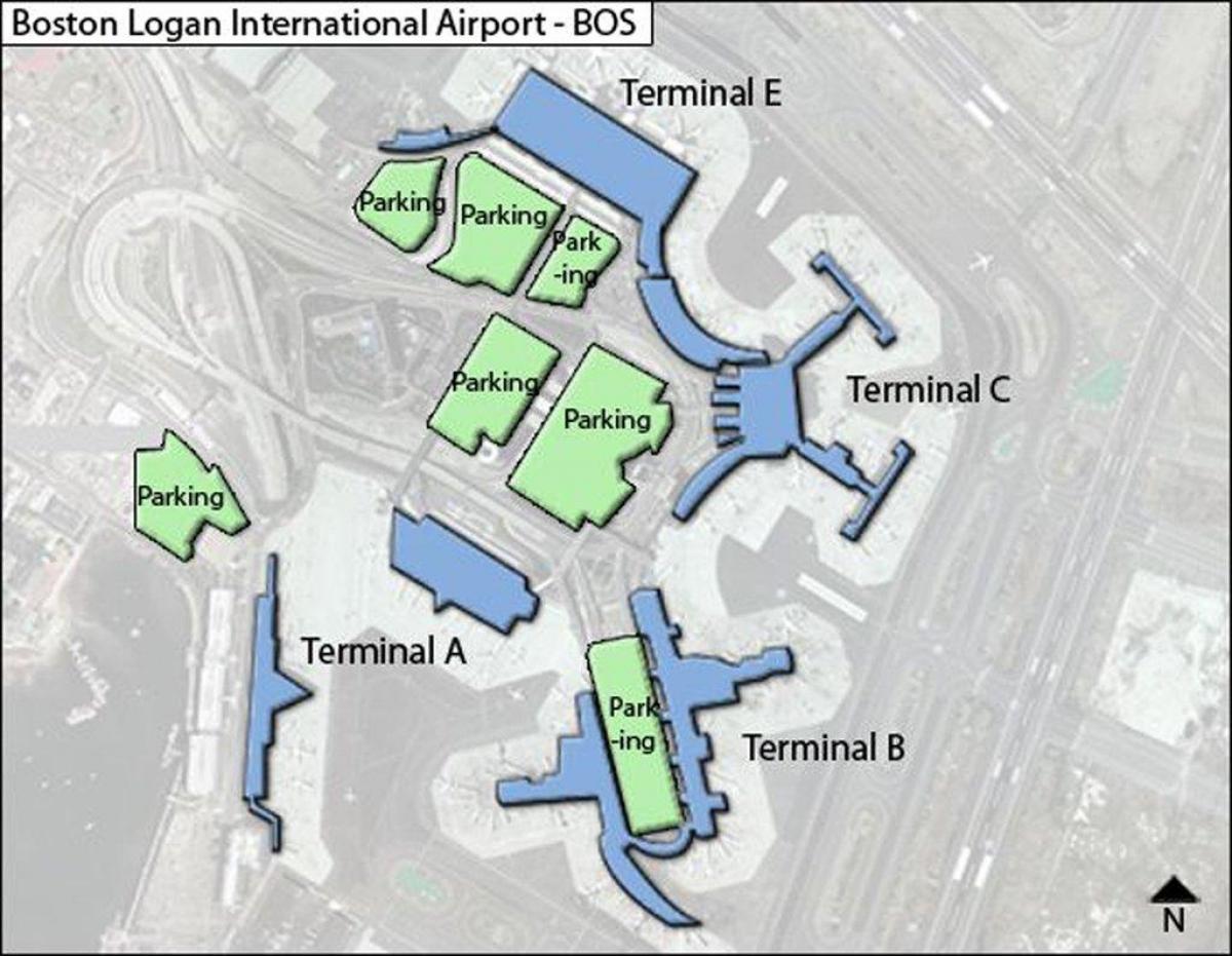 kartica terminal zračne luke Logan s