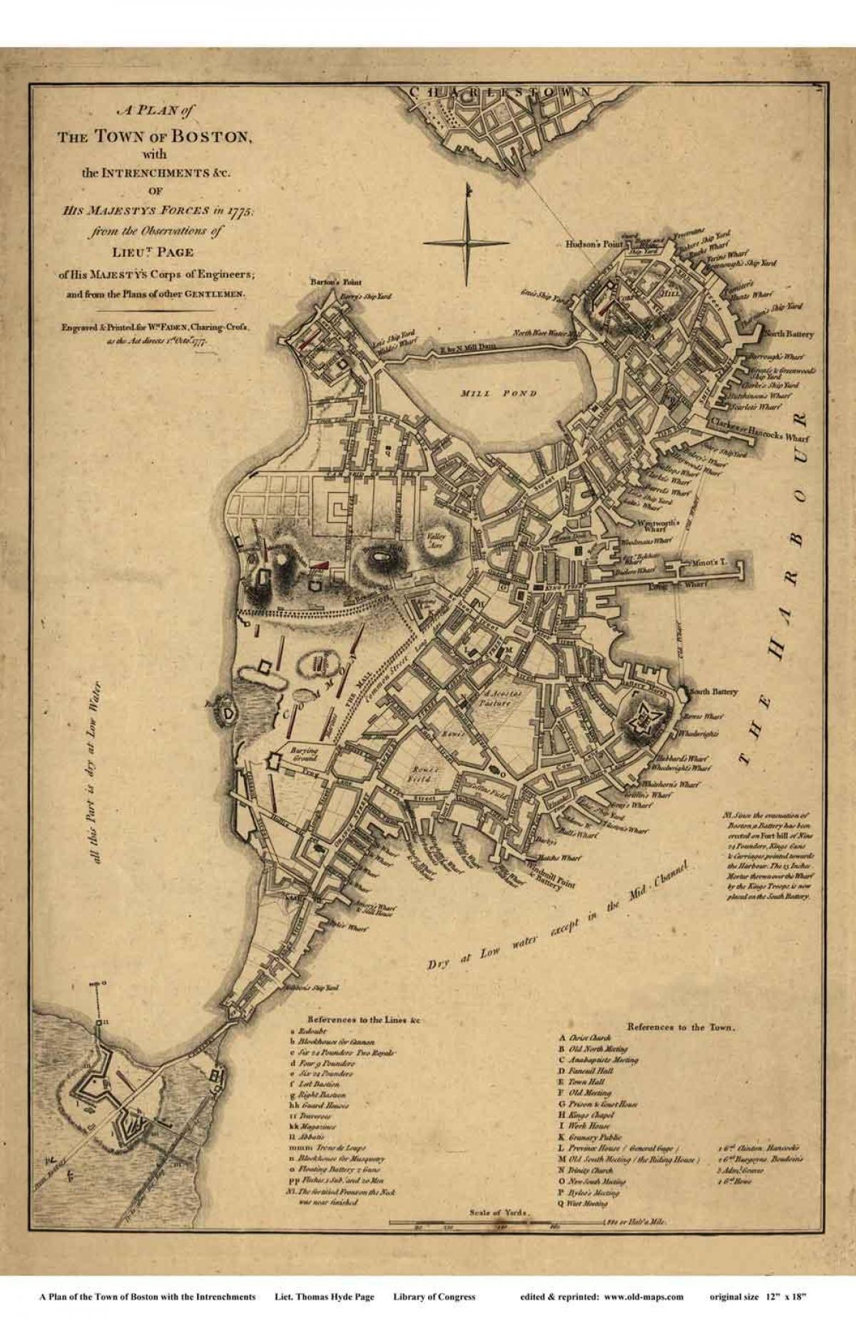 karta povijesnog Bostona