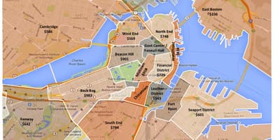 Grad Boston prostornog uređenja karti