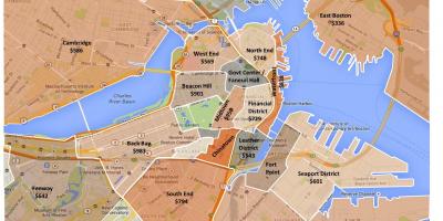 Grad Boston prostornog uređenja karti