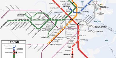 Narančasta linija Bostona karti